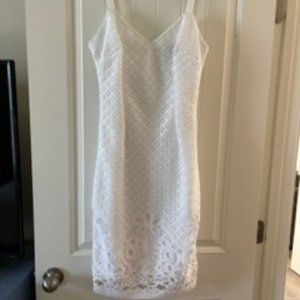 WHBM White Embroidered Cocktail Midi Dress - 2